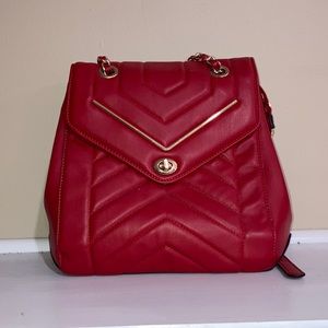 Red Leather Backpack